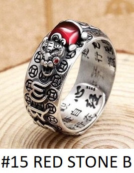 Pixiu Mantra Piyao Wealth FengShui Ring Amulet Wealth Lucky Adjustable Ring for women Unisex rings