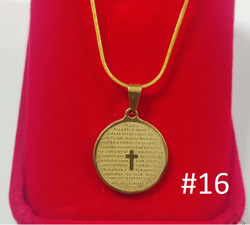High Quality Stainless Steel 18K Gold Cross pendant necklace free box For Unisex Hypoallergenic
