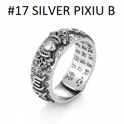 Pixiu Mantra Piyao Wealth FengShui Ring Amulet Wealth Lucky Adjustable Ring for women Unisex rings