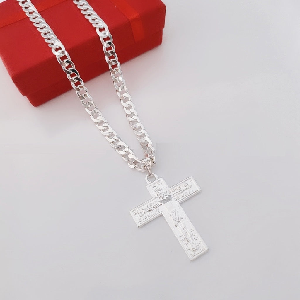925 silver necklace cross design 20inches for men