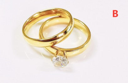 Jewelry gold engagement ring promise ring couple ring 2pcs for women Gold Couple Ring Wedding