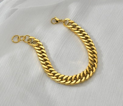Jewelry Japan 8 Cut 18k Gold Bracelet Stainless Steel for men non tarnish unisex bracelet