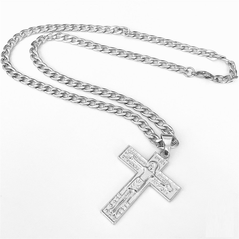 925 silver necklace cross design 20inches for men