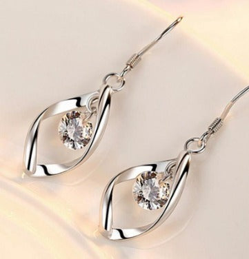 Jewelry Genuine Italy 925 Silver Diamond earrings for women best gift