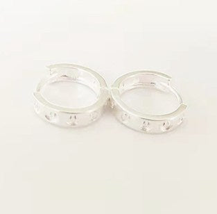 Jewelry 14K Gold Plated Silver Hoop Earrings Cubic Zirconia Small Piercing Earings 1pair