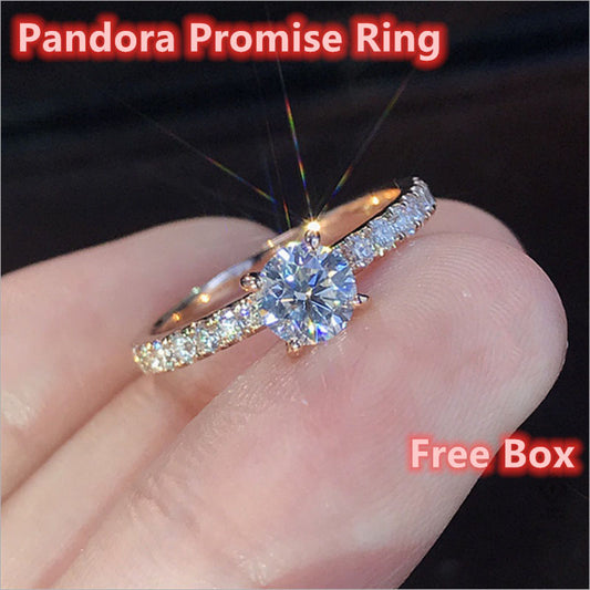 925 Silver Gold Plated Imitation Diamond Ring Promise ring