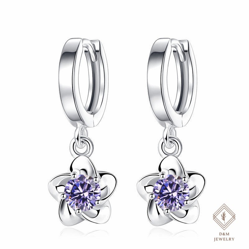 Jewelry 92.5 Italy Silver Earrings for women Fashion diamond Charm earrings