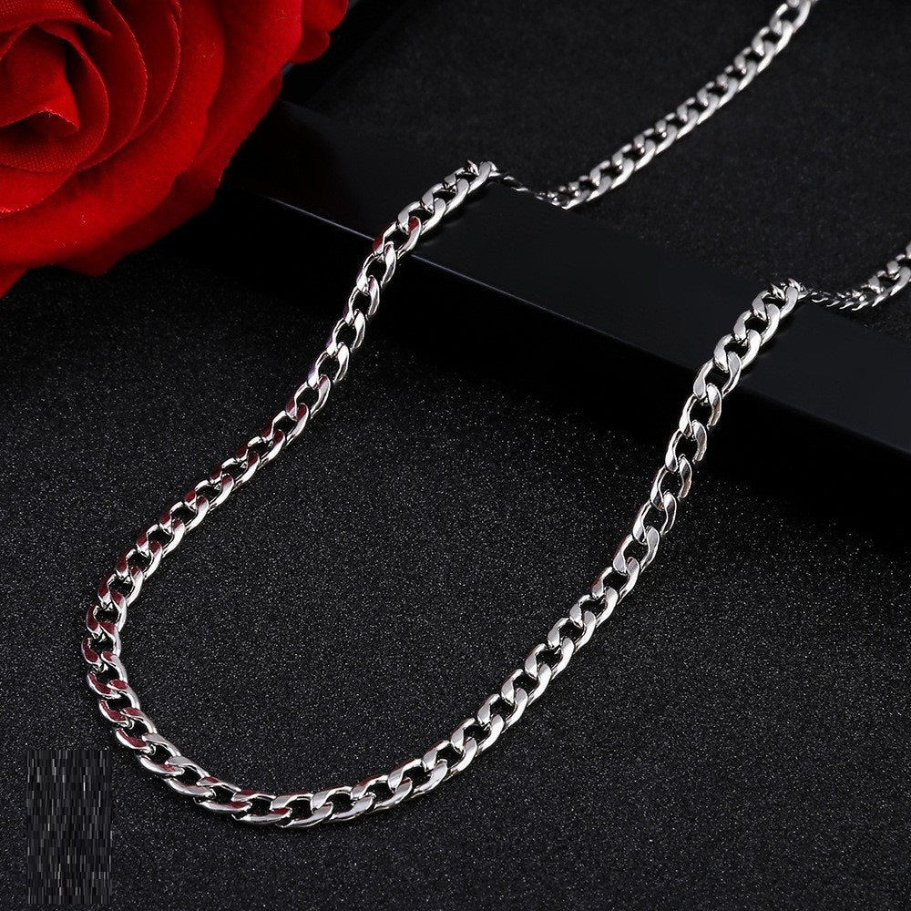 Jewelry Silver Necklace non tarnish Stainless fashion Hiphop Necklace for Men 20inches