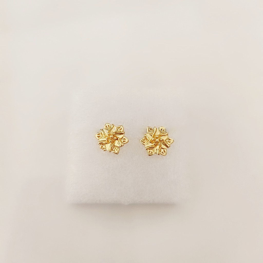 24K Bangkok gold Plated earrings flower heart for women with free box