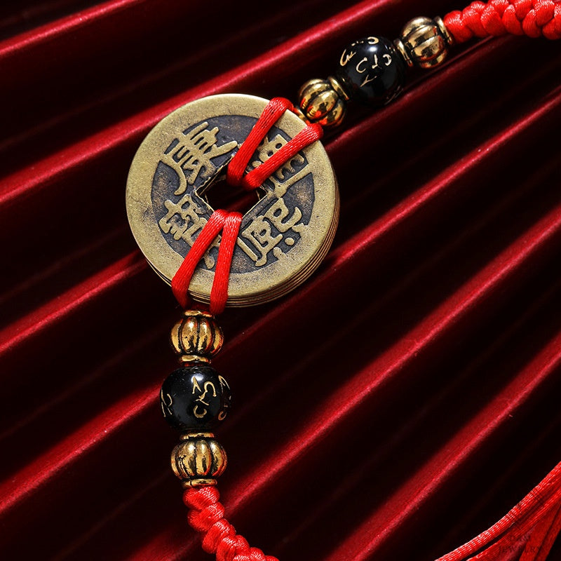 Lucky Bracelets Bean Red String emperor coin Bracelet Lucky Charm Chinese Fengshui Bracelets