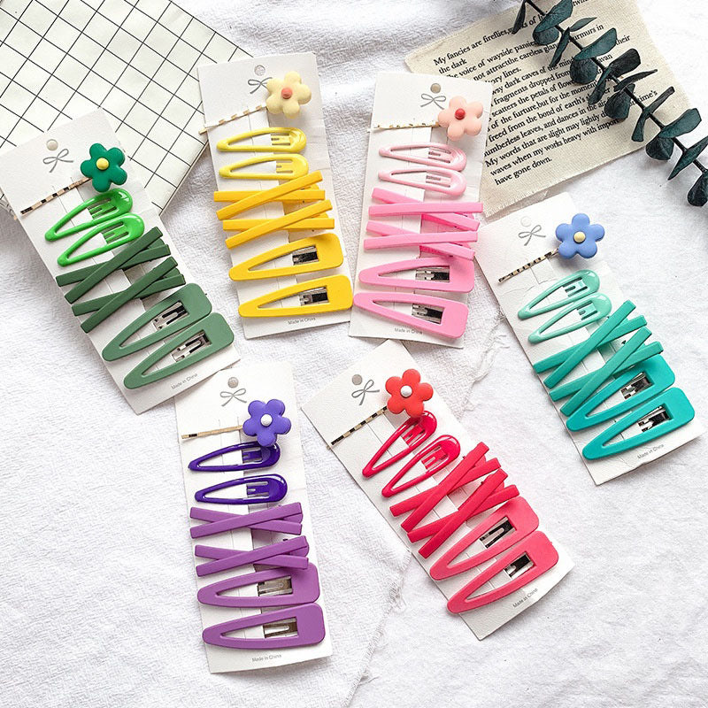 Simple Colored Hair Clip Set