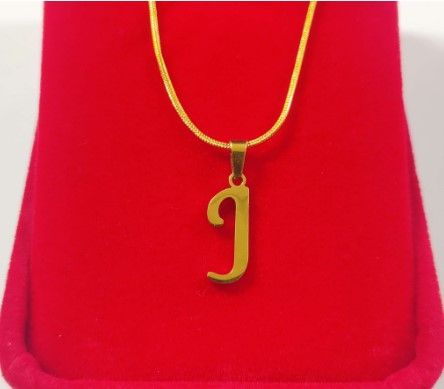 Gold Necklace for Unisex Stainless Hypoallergenic Letter SnakeChain Non Tarnish alphabet Necklace